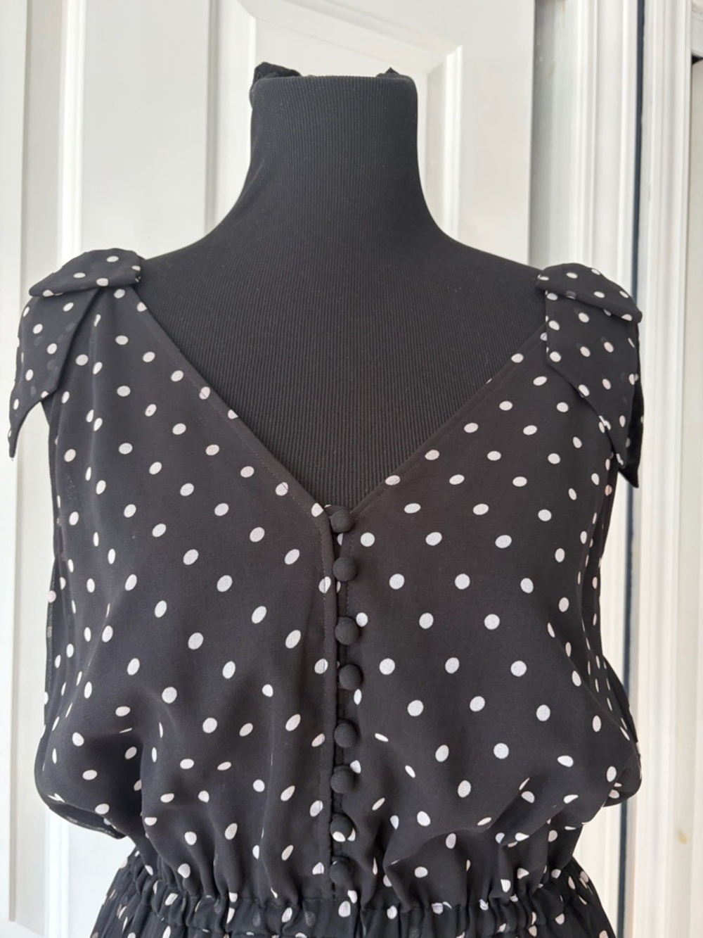The Kooples Black Polka Dot Maxi Dress Size 1 or Small - Picture 2 of 6